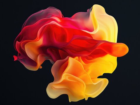 Abstract Flowing Liquid Shape on Dark Background
