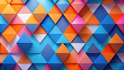 Leinwandbilder - Abstract Colorful Triangular Pattern Background A vibrant and dynamic composition of geometric shapes, showcasing a captivating interplay of hues and textures, ideal for diverse design applications.