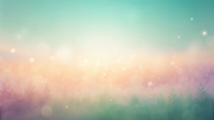 Aufkleber - Dreamlike Pastel Forest at Dawn A Serene and Magical Winter Scene with Soft Light and Bokeh Effects