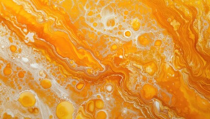 Aufkleber - Vibrant abstract art with swirling orange and white patterns.  A mesmerizing blend of colors and textures, creating a unique design