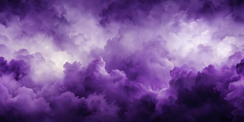 Aufkleber - A Majestic Display of Violet and White Clouds in the Atmosphere, a Dreamlike Celestial Scene with Soft Hues and Dramatic Lighting