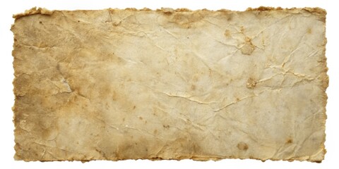 Aufkleber - a textured aged paper sheet with irregular edges and stains ideal for vintage designs