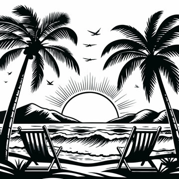 beach logo design vector