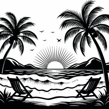 beach logo design vector