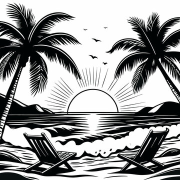 beach logo design vector