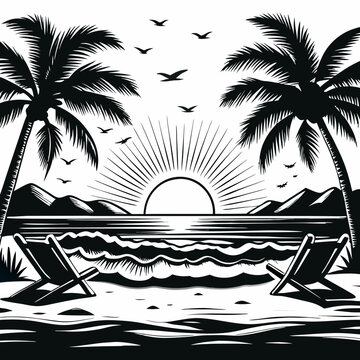 beach logo design vector
