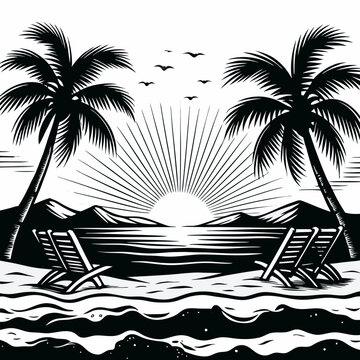 beach logo design vector