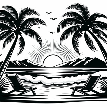beach logo design vector
