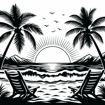 beach logo design vector