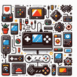© zleepydoodle - console, joystick, game, gamepad, gaming, controller, play, entertainment, technology, digital, gamer, video, control, computer, fun, device, vector, illustration, cartoon, equipment, design, retro, g