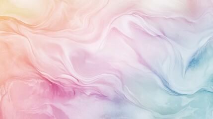 Poster - Soft pastel abstract background with flowing waves, delicate gradients, dreamy texture, minimalistic and ethereal, perfect for spring or wellness themes