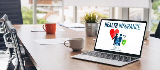 Poster - health insurance web site modish registration system for easy form filling