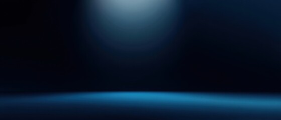 Wall Mural - Dark Blue Gradient Background with Spotlight, Empty Studio Room for Product Display, Modern Minimalist Backdrop