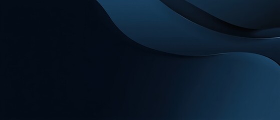 Wall Mural - elegant dark blue abstract background with smooth wave shapes and subtle gradients for modern design