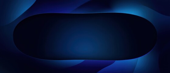 Wall Mural - Abstract dark blue gradient background with curved shapes and copy space for modern technology or business presentation