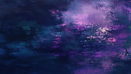 Poster - Abstract blend of deep purples, blues, and blacks, with textured brushstrokes