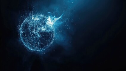 Aufkleber - abstract glowing blue digital globe design