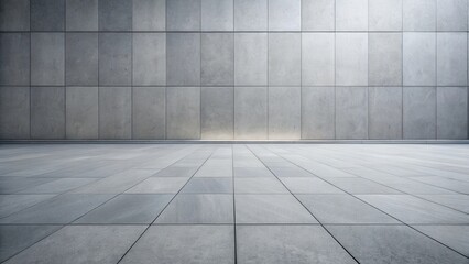 Poster - Modern Architectural Design Empty Space with Grey Stone Wall and Floor