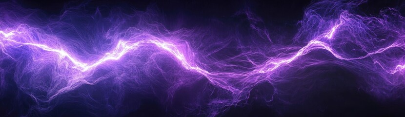Poster - abstract purple energy wave in dark space