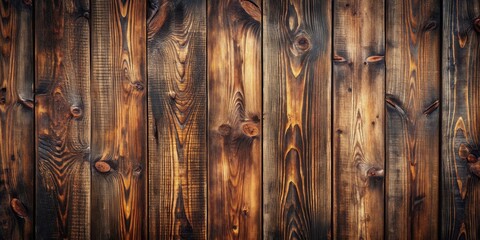 Aufkleber - Dark Brown Wooden Planks Background Texture Rich, Rustic, and Aged Appearance for Design Projects