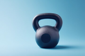 Poster - high-quality minimalistic image of kettlebell on smooth solid color background positioned centrally 