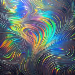 Poster - Iridescent swirls pattern abstract 