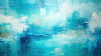Poster - Abstract Blue and White Canvas Texture An Impressionistic Masterpiece of Color and Brushstrokes