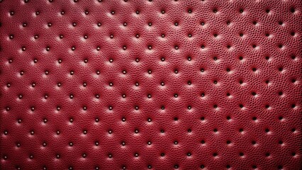 Aufkleber - Deep Crimson Leather Upholstery with Button Detailing A Luxurious Texture for Design Projects