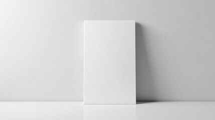Poster - show empty poster mockup against monochrome wall highlighting minimalistic elegance with ample copy space