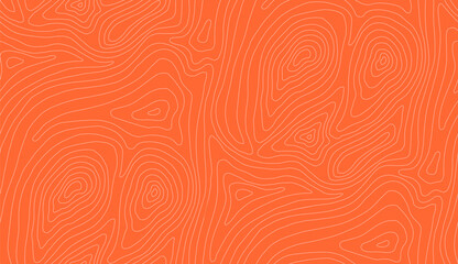 Seamless Salmon Pattern Meat. Seafood Abstract Line Fish Skin BG Texture. Gourmet Sushi Japanese Orange Curve Wave. Fresh Dish Tuna Steak Fillet Outline Illustration.