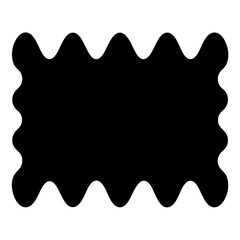 Poster - Abstract black shape with wavy edges on a white background for design