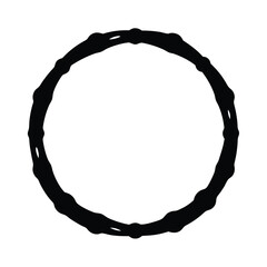 Poster - Abstract black circle shape with bulbous nodes on a white background