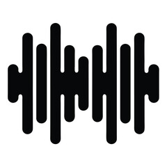 Poster - Black silhouette of an audio waveform, showing sound intensity fluctuations over time