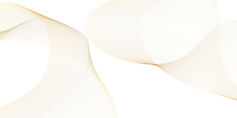 Poster - Abstract technology and science concept flowing golden wave, curved lines on transparent background. Luxury golden gradient wave lines for template, business, web, flyer, card, poster, presentation.