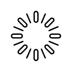 Poster - Circular arrangement of short lines and rounded rectangles forming a loding radial pattern design element shape