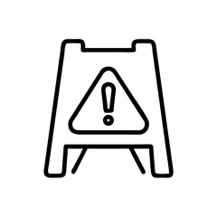 Poster - A line drawing of a caution sign with an exclamation point inside a triangle shape on a white backdrop