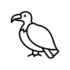Poster - Simple graphic of a vulture with a curved beak and small feet standing on the ground alone here now