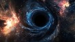 © Irsyad - Cosmic Black Hole: A mesmerizing view into the heart of a black hole surrounded by vibrant nebulae, showcasing the beauty and mystery of deep space.