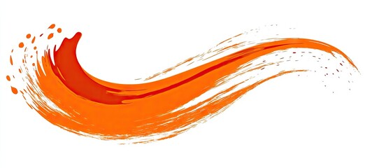 Poster - Dynamic Orange Brushstroke