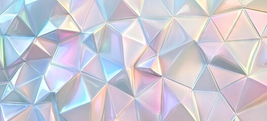 Fototapete - Abstract iridescent polygonal pattern
