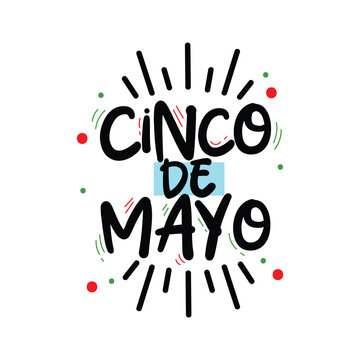 Cinco de Mayo Lettering  Vector Design.