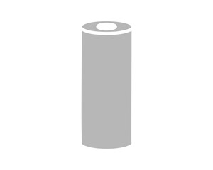 Poster - Simple grey cylinder with a white top, minimalist design.  Perfect for representing storage, energy, or data concepts. Ideal for infographics, websites, apps, and presentations.