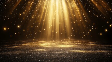 Wall Mural - a radiant glow light burst effect is showcased, accompanied by a realistic golden digital lens flare