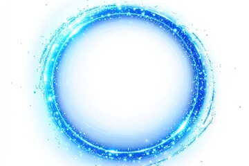 Poster - Circular light effect, vibrant blue frame