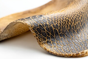 Aufkleber - Detailed view of a reptile skin showing intricate scale patterns and textures under soft lighting in a close-up exploration