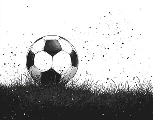 Poster - This closeup illustration features a soccer ball nestled in the grass, great for use in sports themes