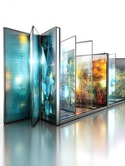 Leinwandbilder - Foldable Touchscreen Tablet Transitions to Laptop With Innovative Clean Tech Design