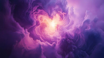 Wall Mural - Intense light beam pierces swirling clouds in stunning aerial view image. Heavenbud Glow. Illustration