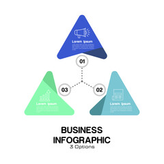 Poster - Vector triangle element for infographic. Template for cycling diagram, graph, presentation. Business concept with 3 options, parts, steps or processes.