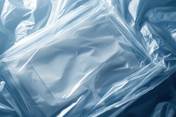 Poster - A close-up of crumpled plastic bags, showcasing a modern and minimalistic aesthetic.